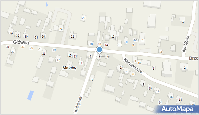 Maków, Główna, 7, mapa Maków