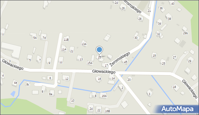 Maków Podhalański, Głowackiego, 15, mapa Maków Podhalański