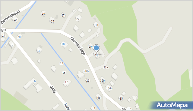 Maków Podhalański, Głowackiego, 31, mapa Maków Podhalański