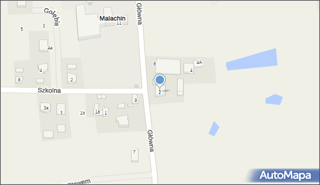 Malachin, Główna, 2, mapa Malachin