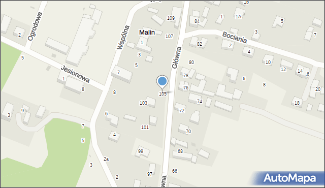 Malin, Główna, 105, mapa Malin