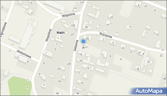 Malin, Główna, 80, mapa Malin