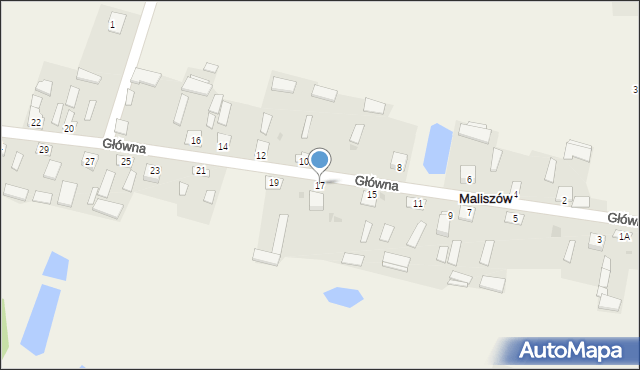 Maliszów, Główna, 17, mapa Maliszów