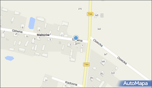 Maliszów, Główna, 1A, mapa Maliszów