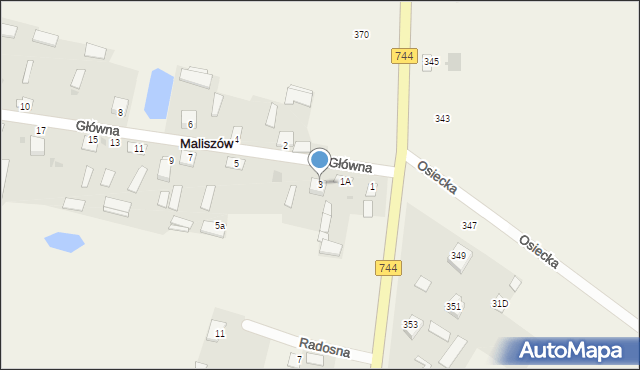 Maliszów, Główna, 3, mapa Maliszów