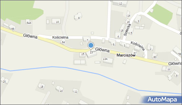 Marciszów, Główna, 13, mapa Marciszów