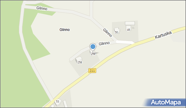 Miechucino, Glinno, 259, mapa Miechucino