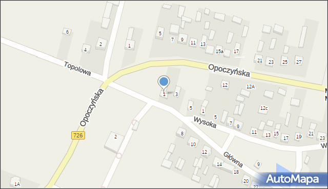 Miedzna Murowana, Główna, 1, mapa Miedzna Murowana