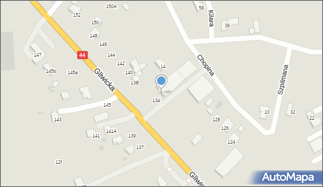 Mikołów, Gliwicka, 136, mapa Mikołów