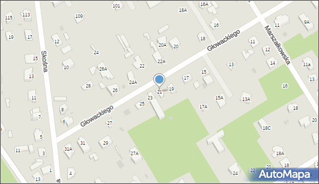 Milanówek, Głowackiego Aleksandra, 21, mapa Milanówek