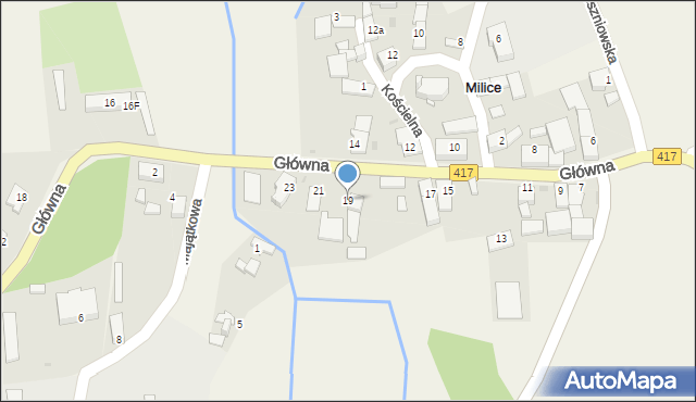 Milice, Główna, 19, mapa Milice