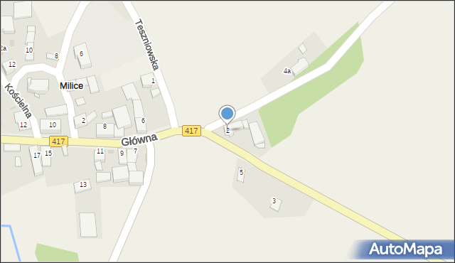 Milice, Główna, 2, mapa Milice