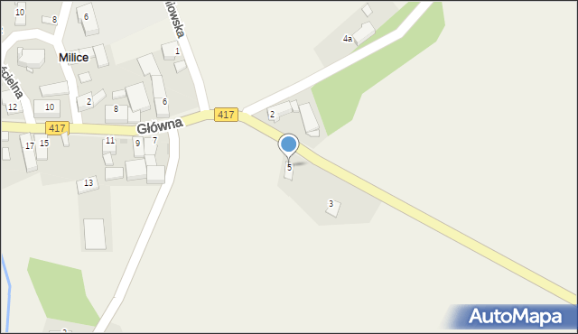 Milice, Główna, 5, mapa Milice