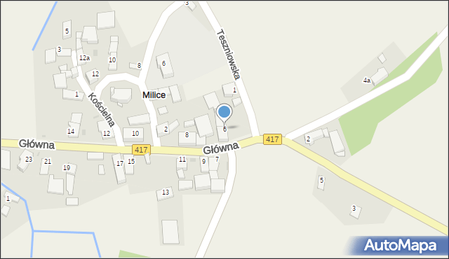 Milice, Główna, 6, mapa Milice