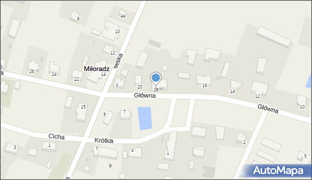 Miłoradz, Główna, 18, mapa Miłoradz