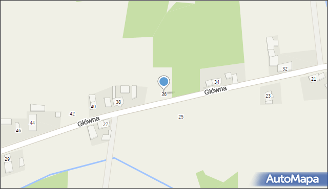 Miodary, Główna, 36, mapa Miodary