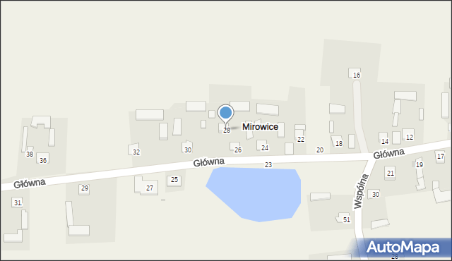 Mirowice, Główna, 28, mapa Mirowice