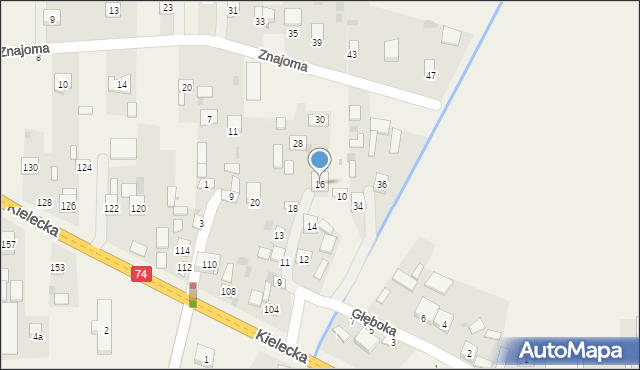 Mniów, Głęboka, 16, mapa Mniów