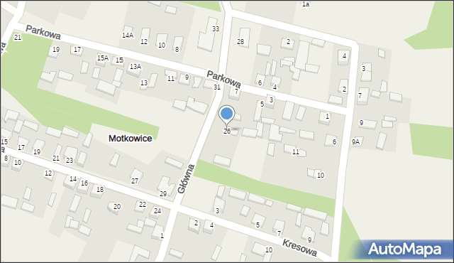 Motkowice, Główna, 26, mapa Motkowice