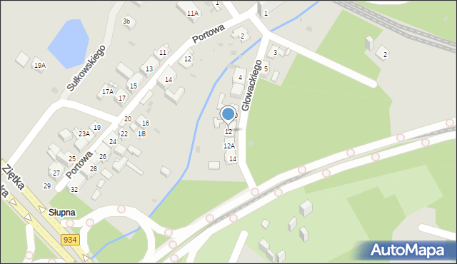 Mysłowice, Głowackiego Bartosza, 12, mapa Mysłowice