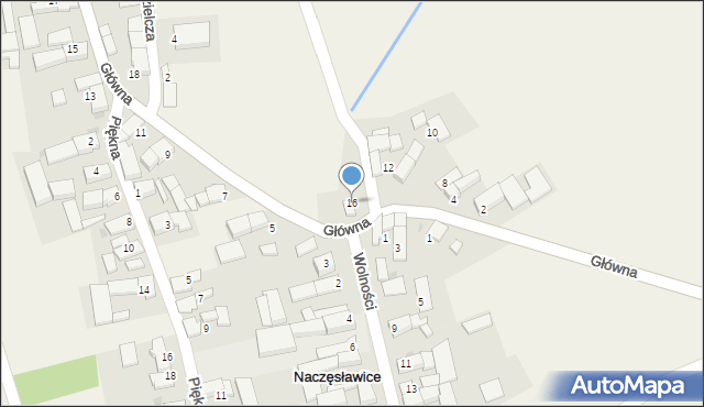 Naczęsławice, Główna, 16, mapa Naczęsławice