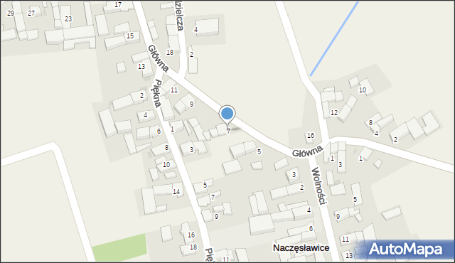 Naczęsławice, Główna, 7, mapa Naczęsławice