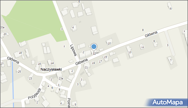 Naczysławki, Główna, 12, mapa Naczysławki