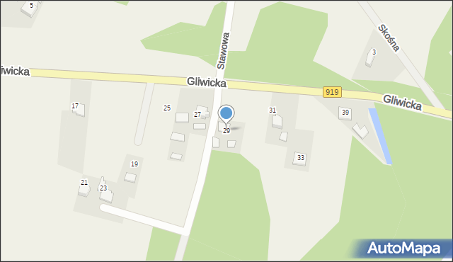 Nędza, Gliwicka, 29, mapa Nędza