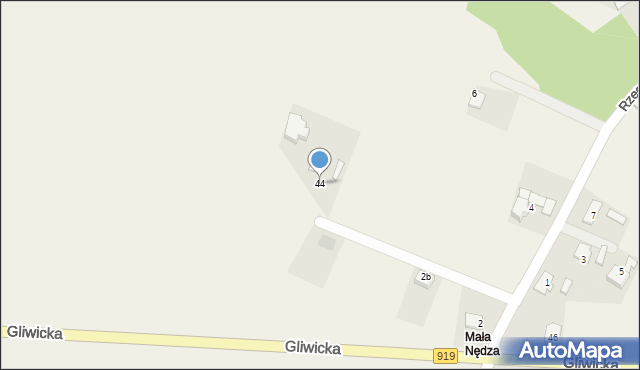 Nędza, Gliwicka, 44, mapa Nędza