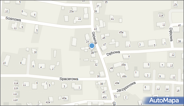 Nieborowice, Główna, 28, mapa Nieborowice