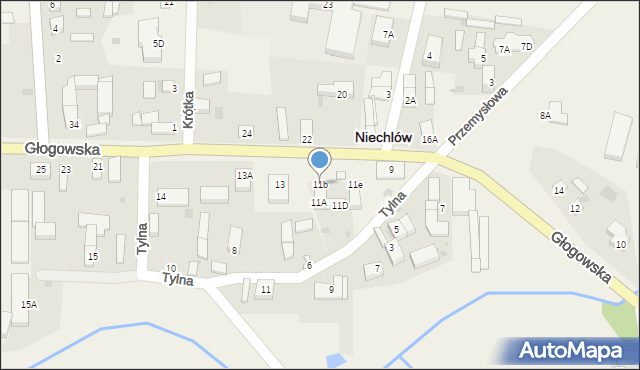 Niechlów, Głogowska, 11b, mapa Niechlów