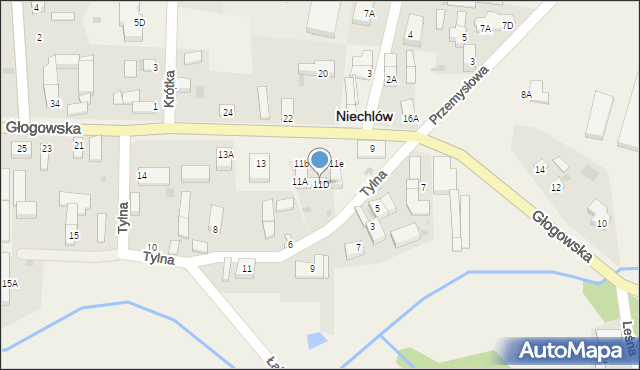 Niechlów, Głogowska, 11D, mapa Niechlów