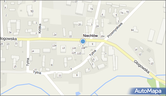 Niechlów, Głogowska, 11e, mapa Niechlów