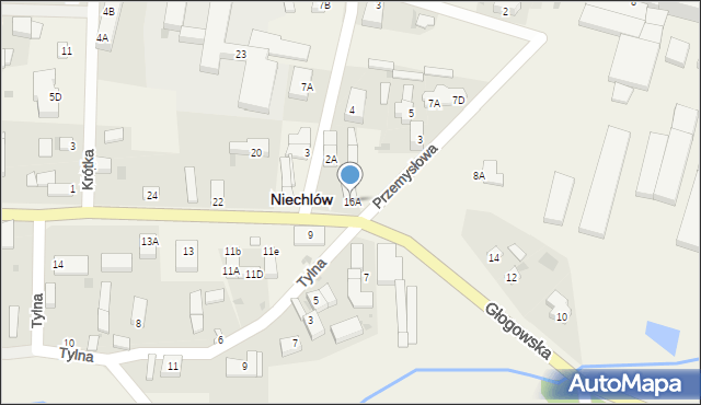 Niechlów, Głogowska, 16A, mapa Niechlów