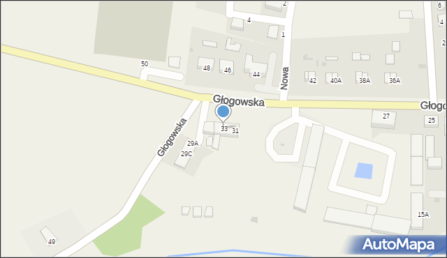 Niechlów, Głogowska, 33, mapa Niechlów