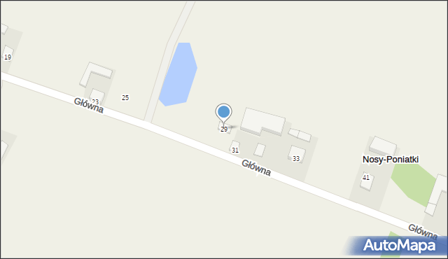 Nosy-Poniatki, Główna, 29, mapa Nosy-Poniatki