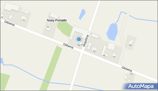 Nosy-Poniatki, Główna, 51, mapa Nosy-Poniatki