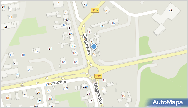 Nowa Sól, Głogowska, 5, mapa Nowa Sól