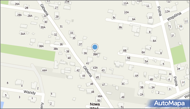 Nowa Wieś, Główna, 39A, mapa Nowa Wieś