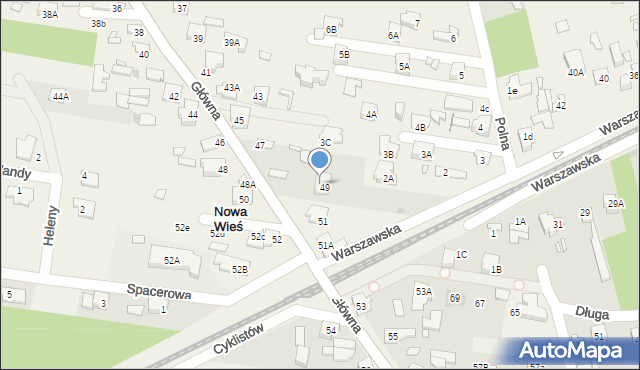 Nowa Wieś, Główna, 49A, mapa Nowa Wieś