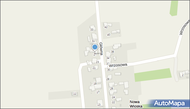 Nowa Wioska, Główna, 27, mapa Nowa Wioska