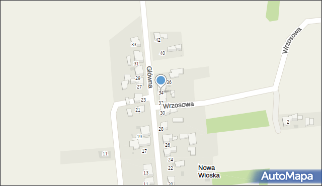 Nowa Wioska, Główna, 34, mapa Nowa Wioska