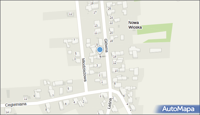 Nowa Wioska, Główna, 5, mapa Nowa Wioska