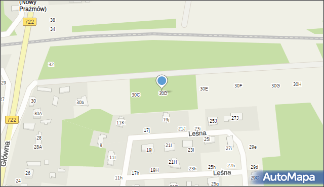 Nowy Prażmów, Główna, 30D, mapa Nowy Prażmów