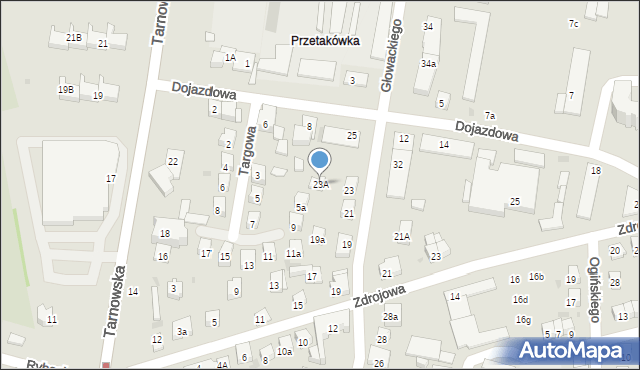 Nowy Sącz, Głowackiego Bartosza, 23A, mapa Nowego Sącza
