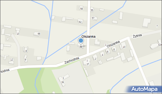 Olszanka, Główna, 68, mapa Olszanka