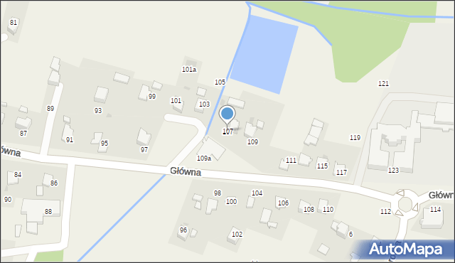 Osiek, Główna, 107, mapa Osiek