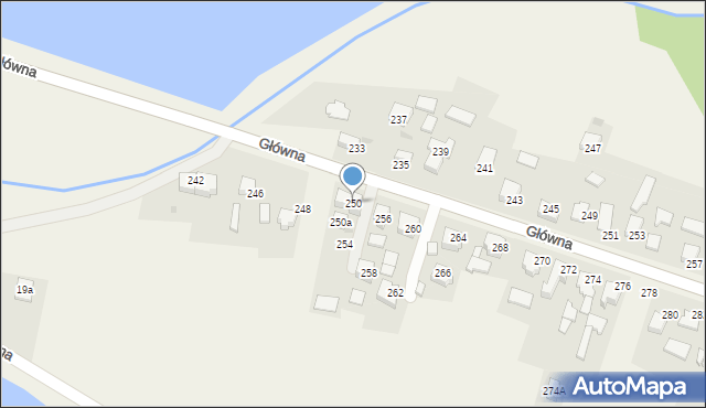 Osiek, Główna, 250, mapa Osiek