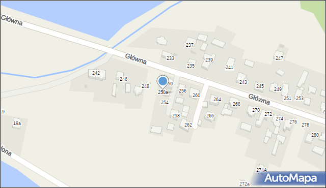 Osiek, Główna, 250a, mapa Osiek