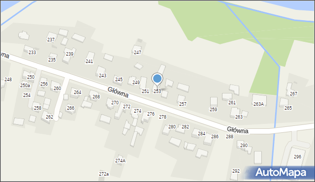 Osiek, Główna, 253, mapa Osiek